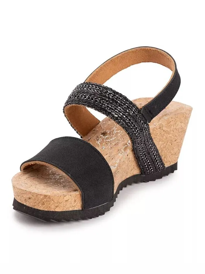 Женские босоножки Wendy на танкетке MUK LUKS — изображение 2 из 6, черный