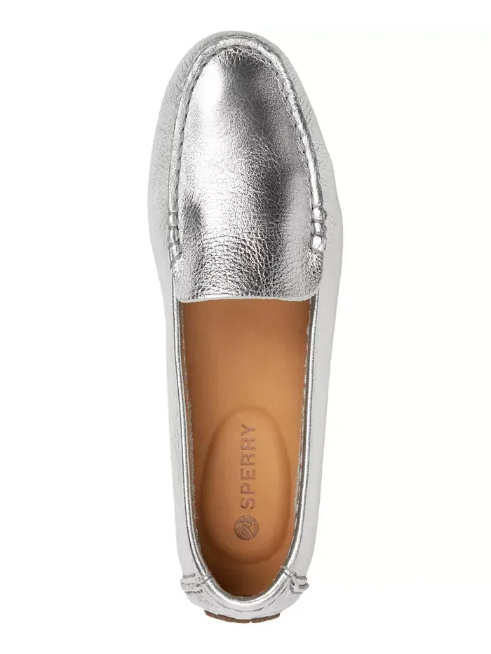 Женские балетки Port Driver с круглым носом Sperry — изображение 4 из 9, серебряный