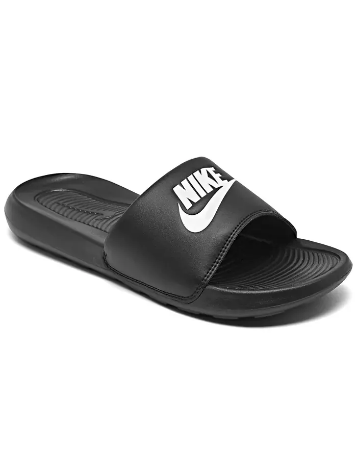 Женские сандалии Victori One Slide от Finish Line Nike — изображение 1 из 6, черный белый