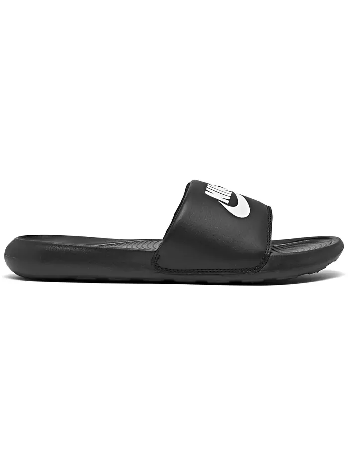 Женские сандалии Victori One Slide от Finish Line Nike — изображение 2 из 6, черный белый