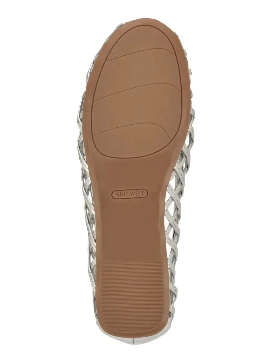 Женские плетеные балетки Dippy Airy без шнурков Nine West, серебро mirror metallic — изображение 5 из 5, серебристый металлик