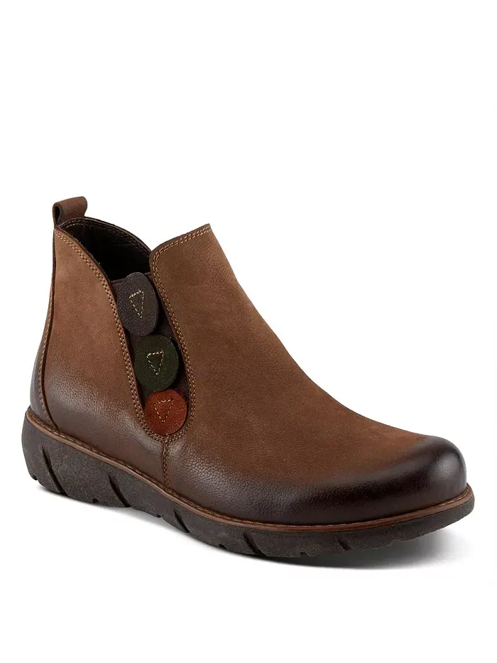 Катана Burnished Nubuck кожаный ботинок со съемной стелькой и прочной подошвой Spring Step — изображение 1 из 6, коричневый