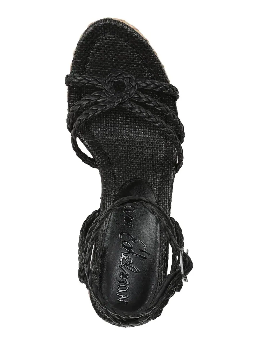 Женские сандалии на танкетке Mindie с ремешками Sam Edelman — изображение 4 из 5, черный