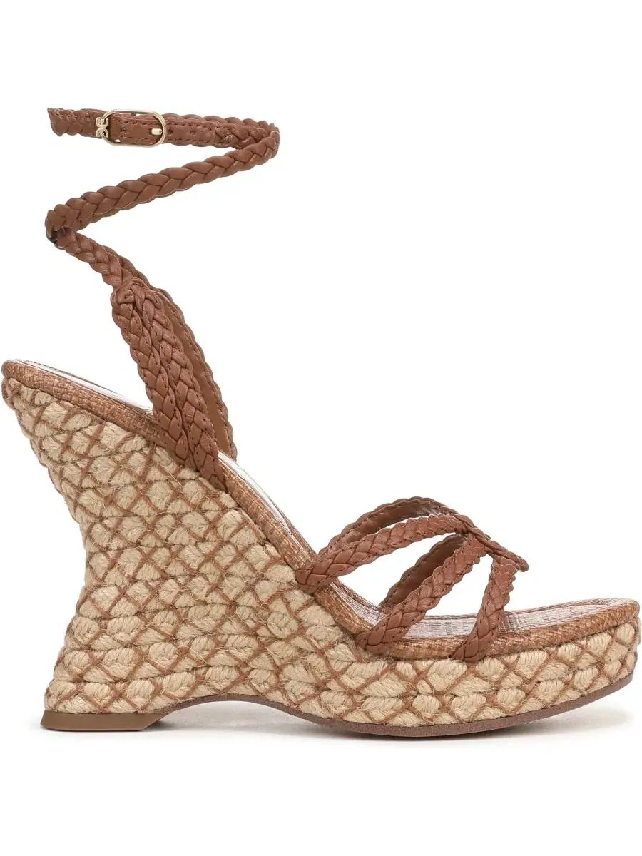 Женские сандалии на танкетке Mindie с ремешками Sam Edelman — изображение 2 из 5, насыщенный коньячный