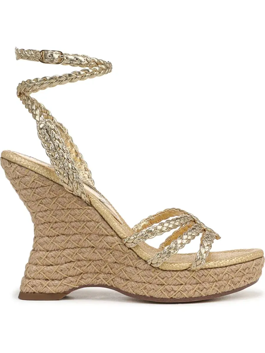 Женские сандалии на танкетке Mindie с ремешками Sam Edelman — изображение 2 из 5, золотистый