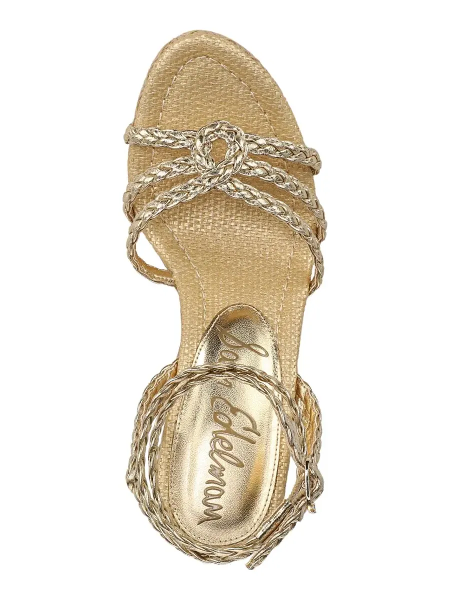 Женские сандалии на танкетке Mindie с ремешками Sam Edelman — изображение 4 из 5, золотистый