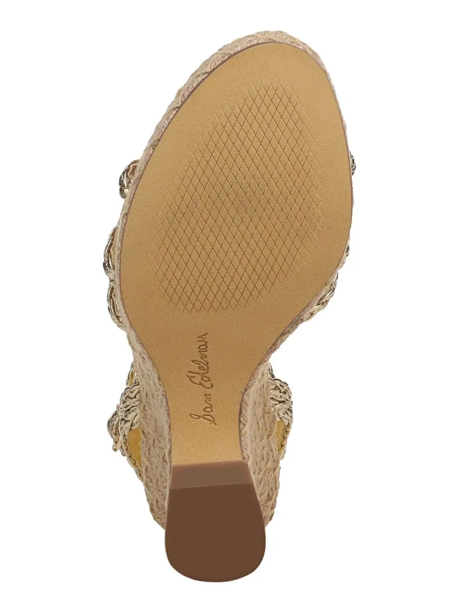 Женские сандалии на танкетке Mindie с ремешками Sam Edelman — изображение 5 из 5, золотистый