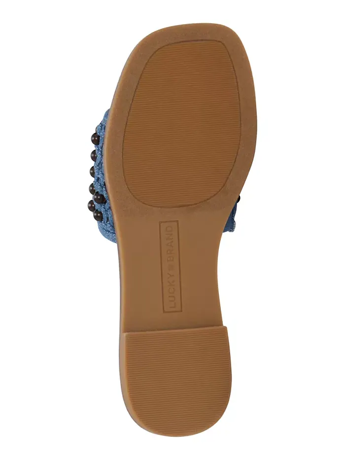 Женские плоские сандалии Gidya с бисером Lucky Brand — изображение 5 из 5, синий/коричневый