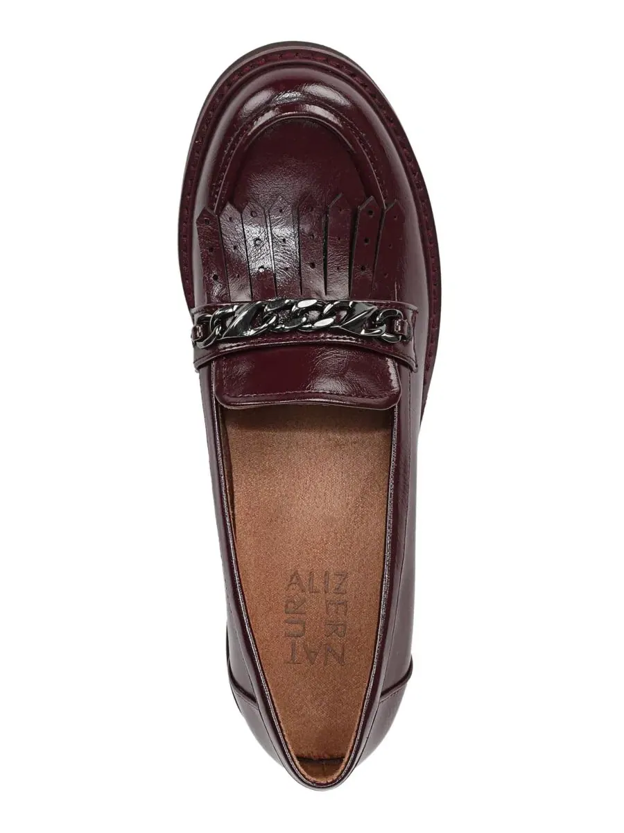 Лоферы на каблуке с цепочкой, модель Celia Slip-On Naturalizer — изображение 4 из 5, винный красный