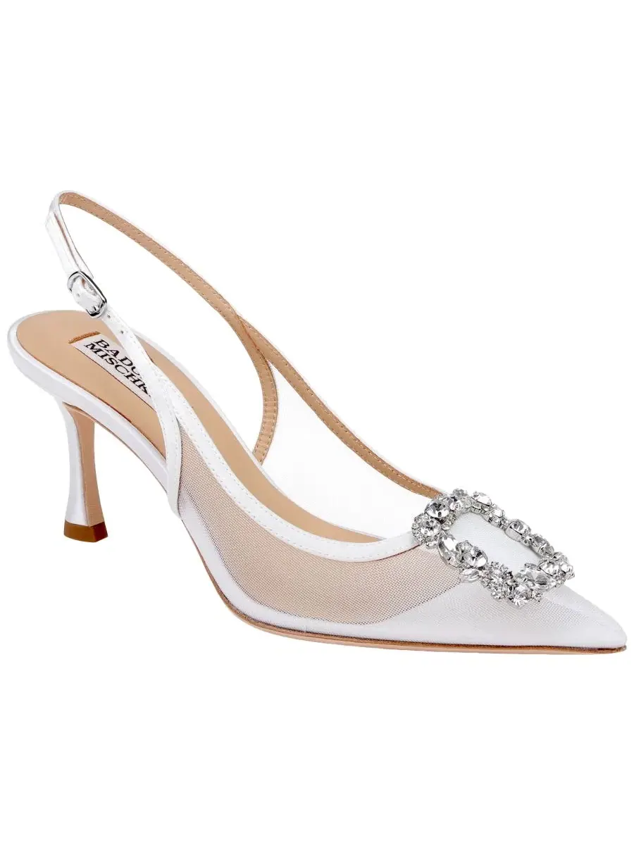 Туфли-лодочки с острым мысом, модель Yuta Evening Badgley Mischka — изображение 1 из 5, белый