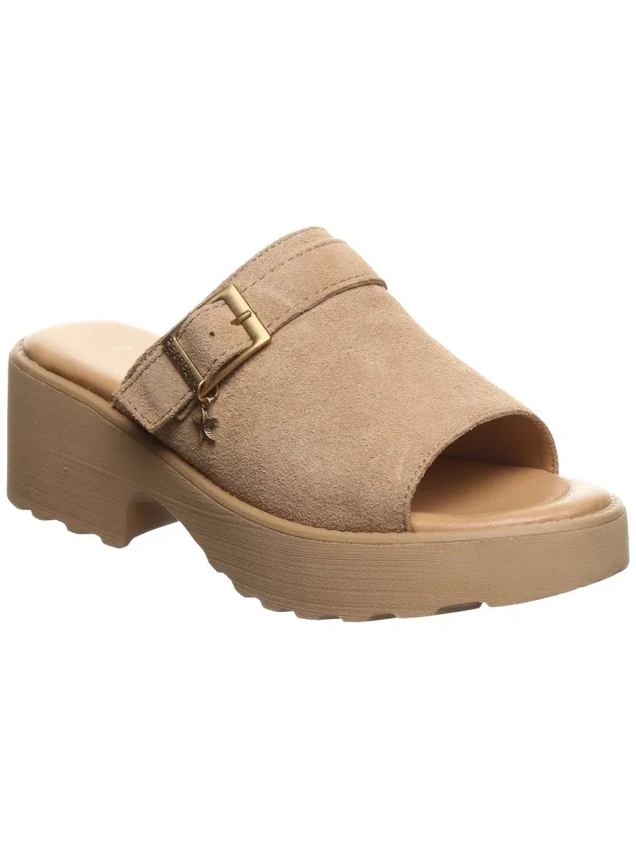 Босоножки-танкетки Frances с открытым носком BEARPAW — изображение 1 из 5, коричневый