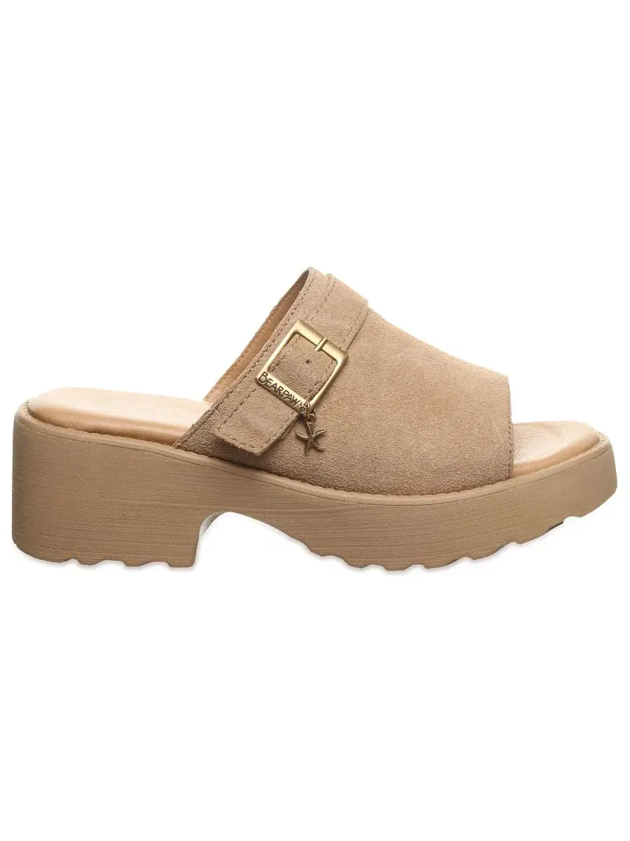 Босоножки-танкетки Frances с открытым носком BEARPAW — изображение 2 из 5, коричневый