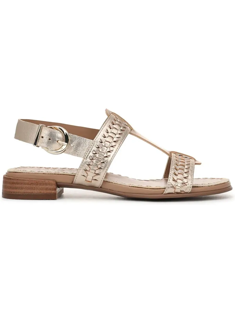 Женские сандалии Nia с открытым носком и ремешком на пятке Naturalizer, Champagne Metallic Leather — изображение 2 из 6