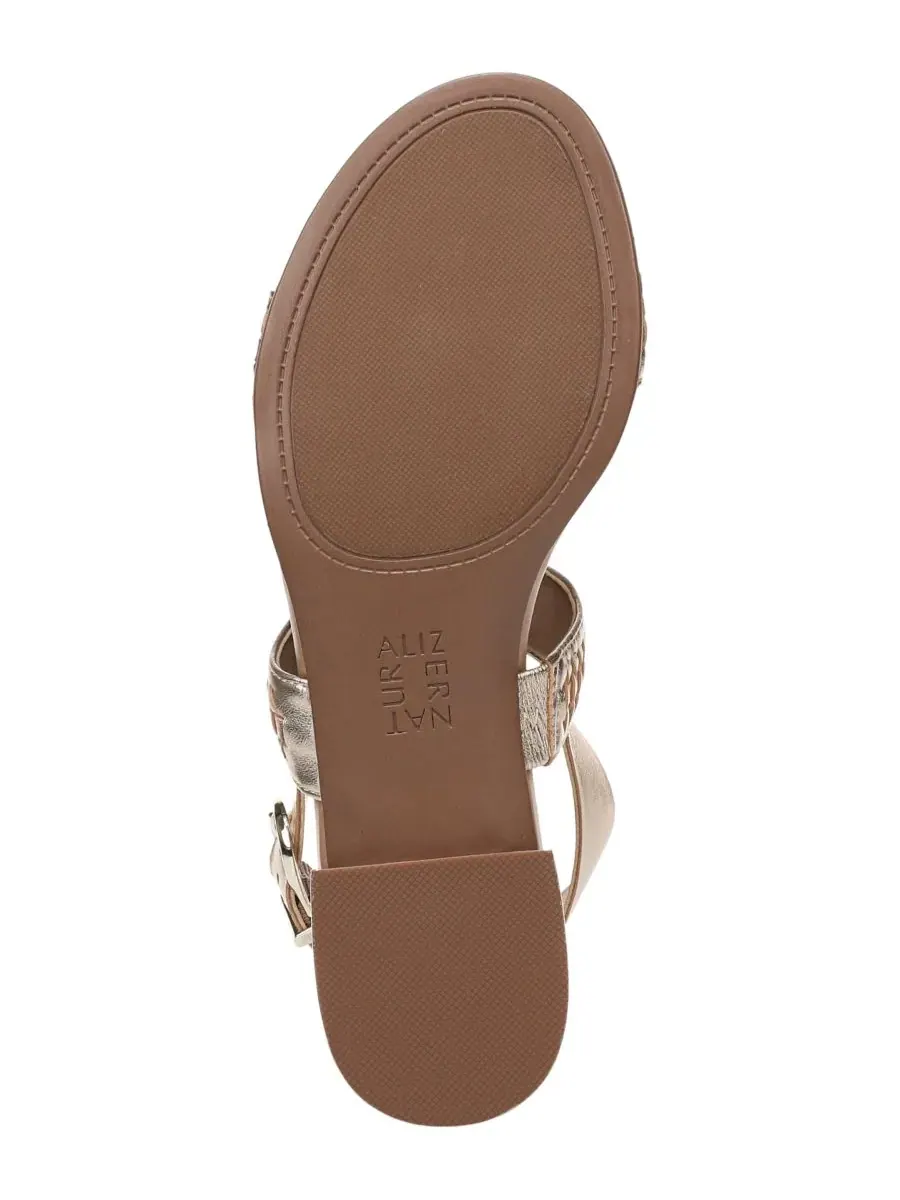 Женские сандалии Nia с открытым носком и ремешком на пятке Naturalizer, Champagne Metallic Leather — изображение 5 из 6