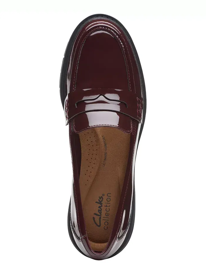 Лоферы женские Clarks Westlynn Ayla, с круглым носом и прорезью для монетки — изображение 4 из 8, бордовый