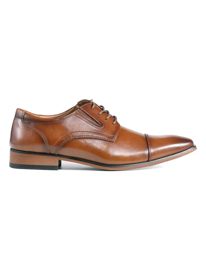 Мужские классические оксфорды Sulai Cap Toe со шнуровкой GUESS — изображение 2 из 5, коричневый