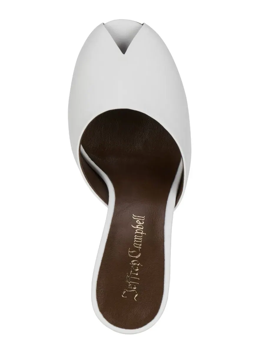 Босоножки-мюли с скульптурным каблуком Jeffrey Campbell — изображение 4 из 5, белый