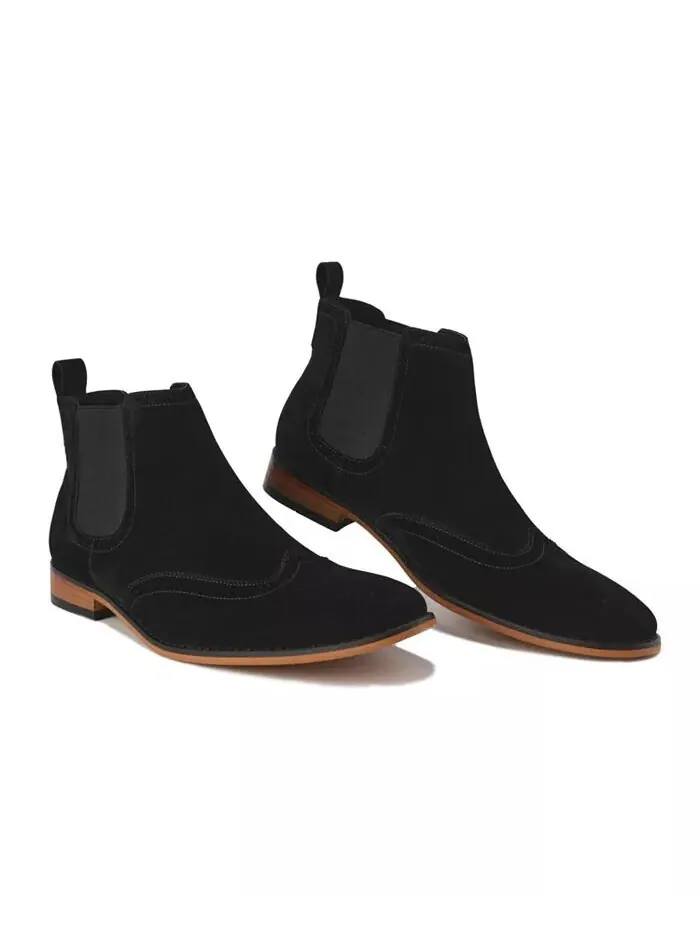 Мужские ботинки Chelsea Slip On Wing Tip Gino Vitale — изображение 1 из 3, черный
