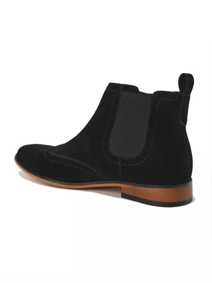 Мужские ботинки Chelsea Slip On Wing Tip Gino Vitale — изображение 3 из 3, черный