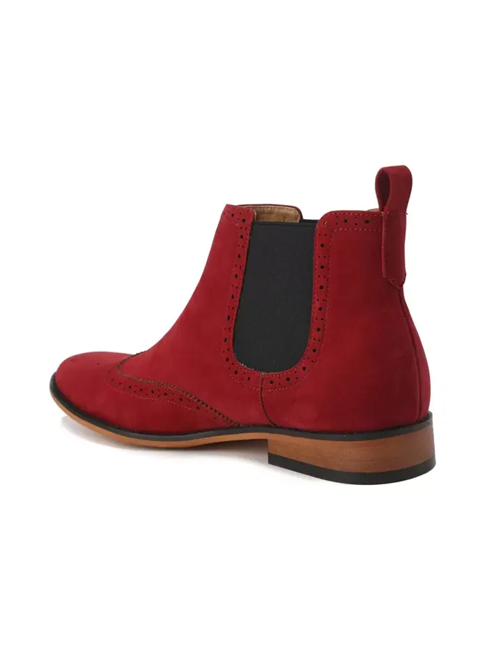 Мужские слипоны Wing Tip Chelsea Boots Gino Vitale — изображение 3 из 3, красный