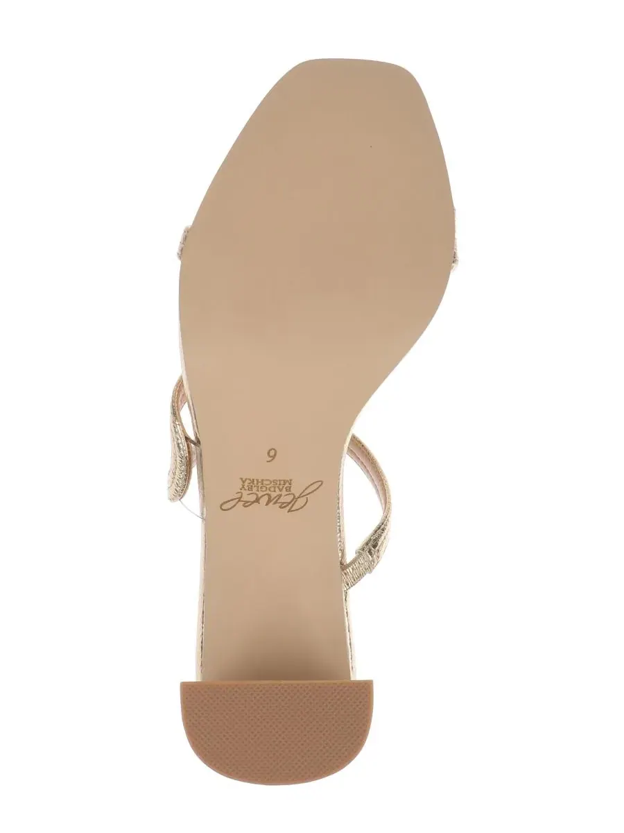 Босоножки на каблуке с квадратным носком Zazie Slip-On Jewel Badgley Mischka — изображение 5 из 5, золотистый