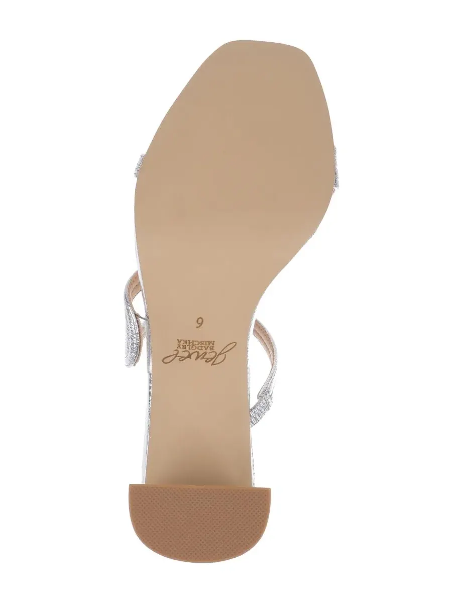 Босоножки на каблуке Zazie Jewel Badgley Mischka — изображение 5 из 5, серебристый
