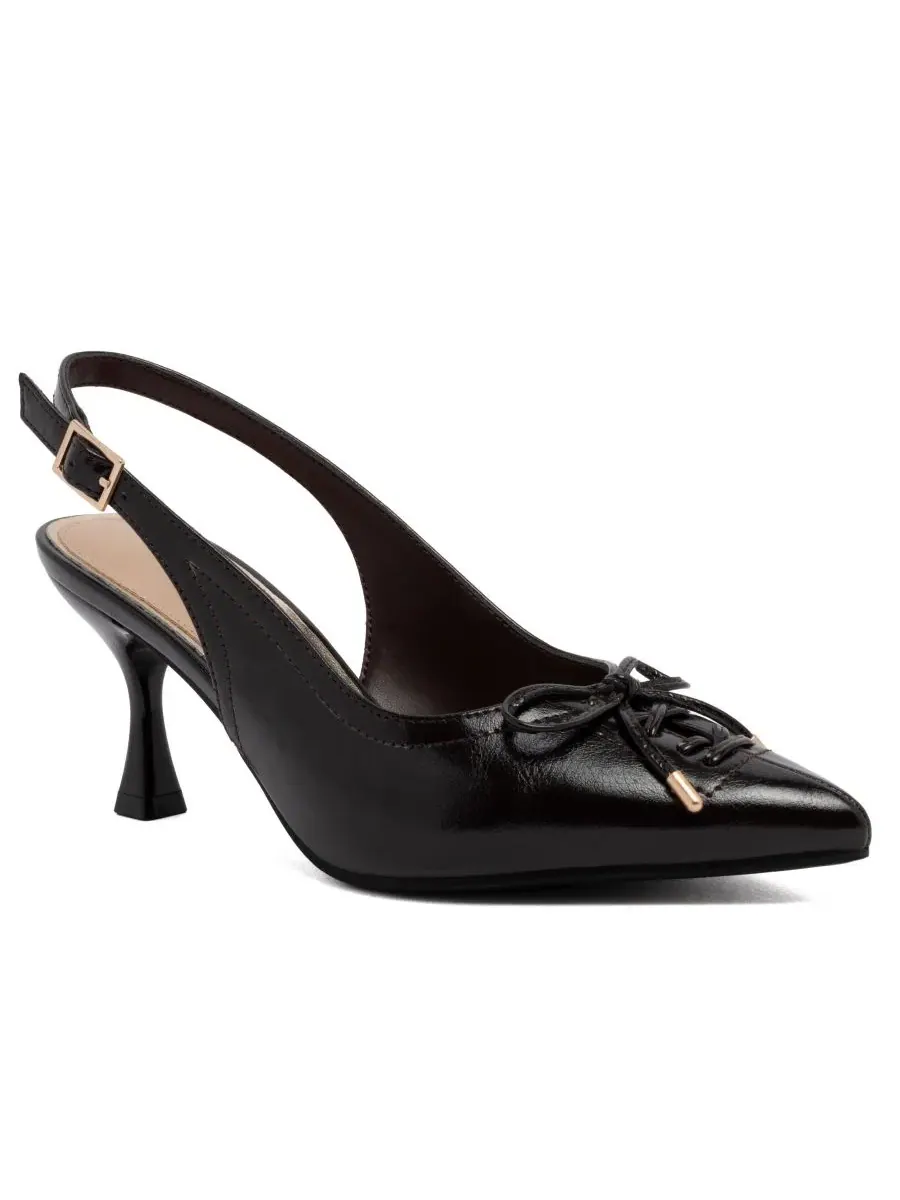 Туфли на каблуке с пряжкой Dazzy Slingback Pointed Toe Pumps Sugar