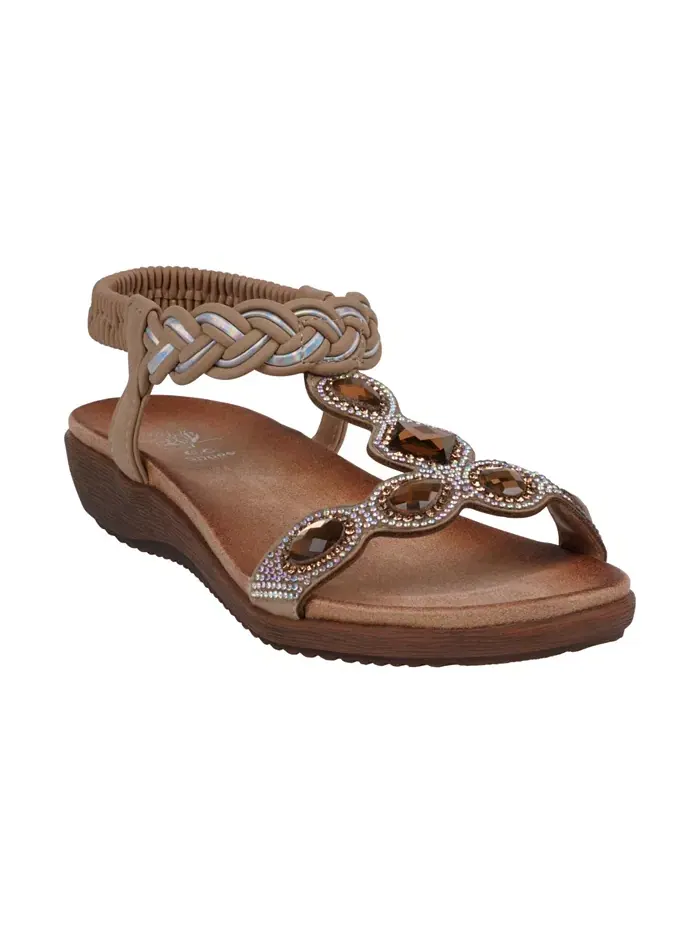 Женские сандалии Victoria с украшениями GC Shoes — изображение 1 из 5, бежевый