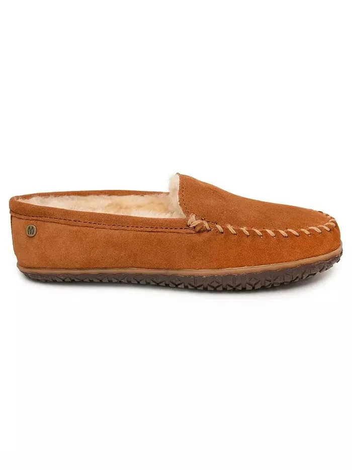 Мужские замшевые тапочки Tobie из овчины Minnetonka — изображение 3 из 10, коричневый