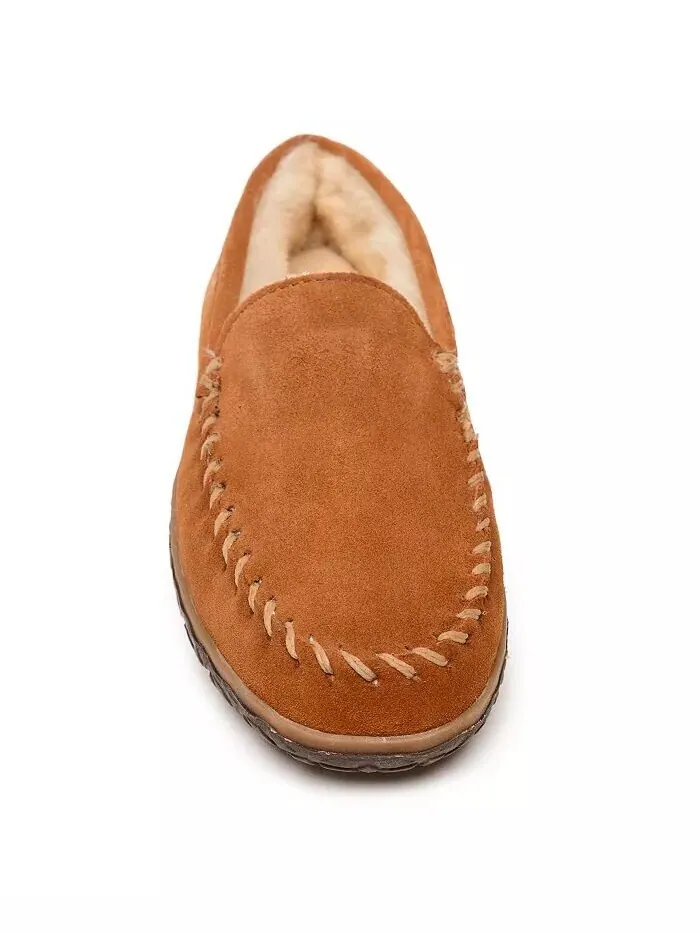 Мужские замшевые тапочки Tobie из овчины Minnetonka — изображение 4 из 10, коричневый