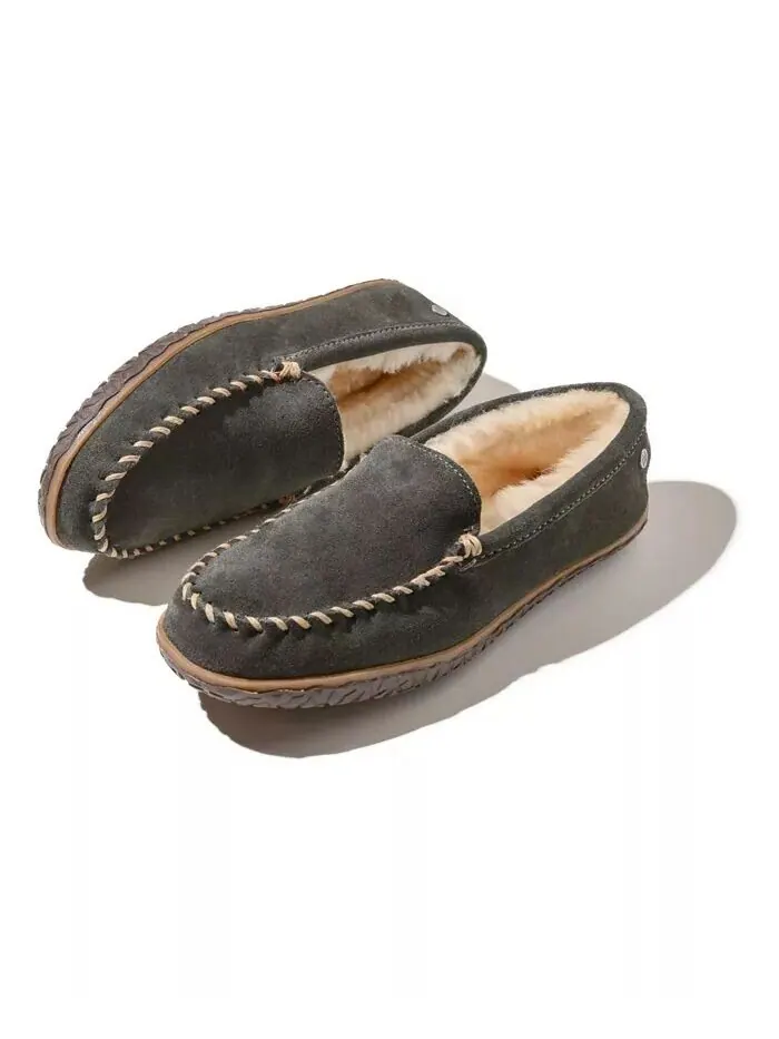 Мужские замшевые тапочки Tobie из овчины Minnetonka — изображение 11 из 11, темно-серый