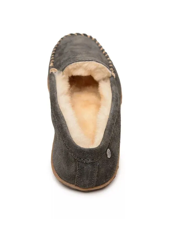 Мужские замшевые тапочки Tobie из овчины Minnetonka — изображение 5 из 11, темно-серый