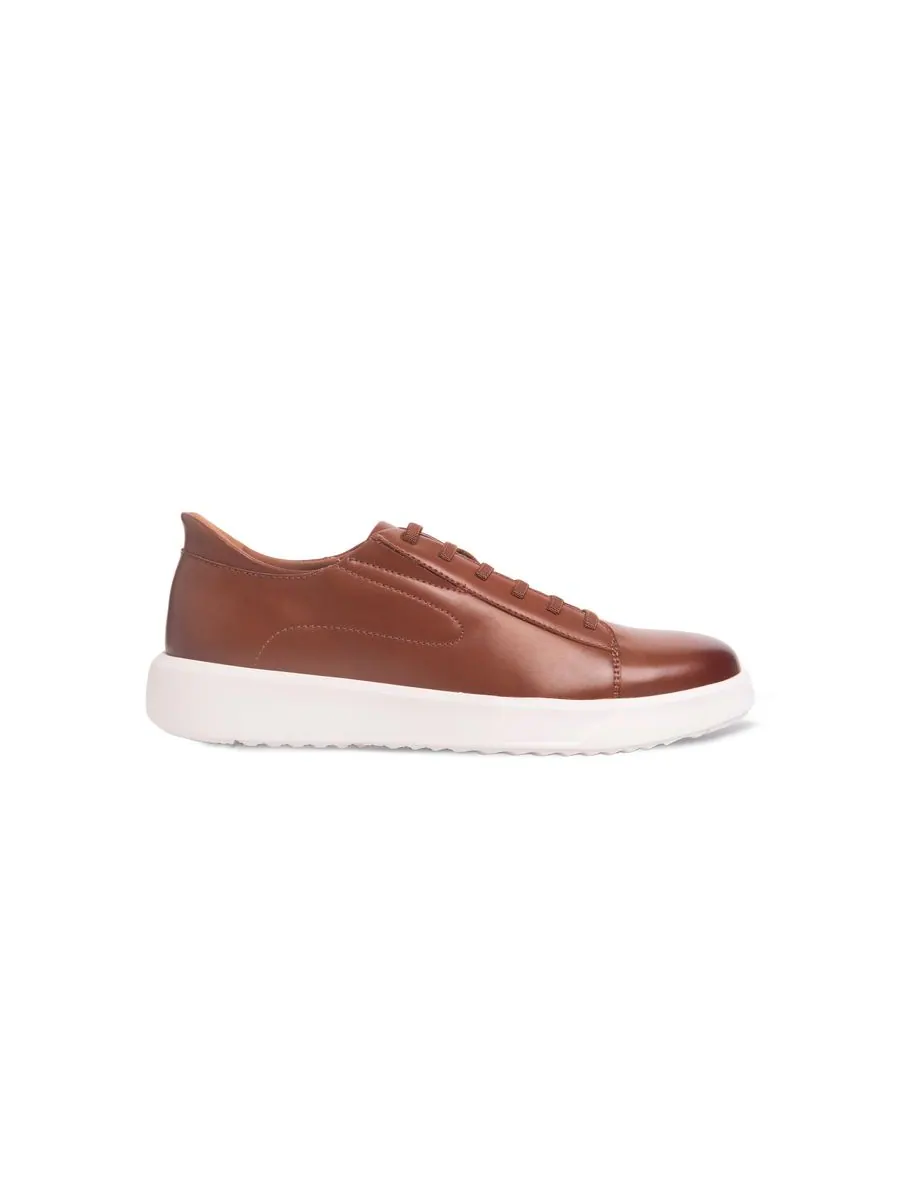 Мужские кожаные модные кроссовки River St Hands-Free Slip On Technology Marc Joseph New York — изображение 6 из 6, коньячный
