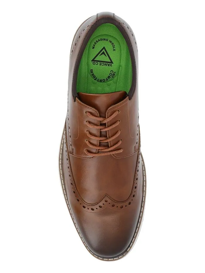 Мужские гибридные модельные туфли из пеноматериала Ozzy Wingtip Tru Comfort Vance Co. — изображение 4 из 7, коричневый