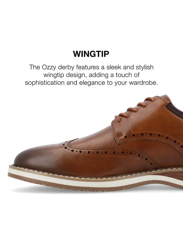 Мужские гибридные модельные туфли из пеноматериала Ozzy Wingtip Tru Comfort Vance Co. — изображение 6 из 7, коричневый