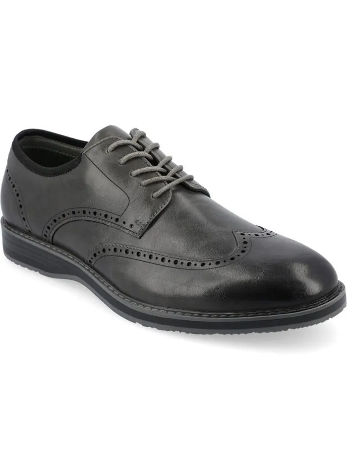 Мужские гибридные модельные туфли из пеноматериала Ozzy Wingtip Tru Comfort Vance Co. — изображение 1 из 8, темно-серый