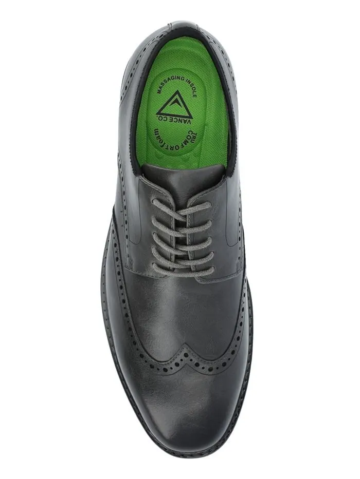 Мужские гибридные модельные туфли из пеноматериала Ozzy Wingtip Tru Comfort Vance Co. — изображение 4 из 8, темно-серый