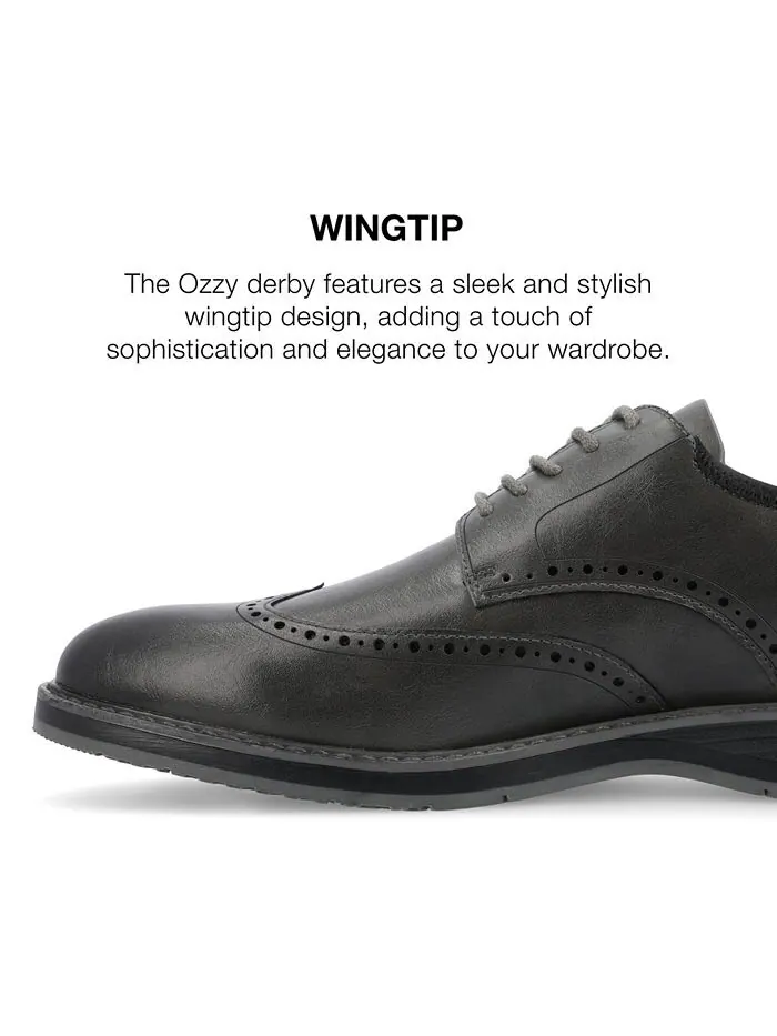 Мужские гибридные модельные туфли из пеноматериала Ozzy Wingtip Tru Comfort Vance Co. — изображение 7 из 8, темно-серый