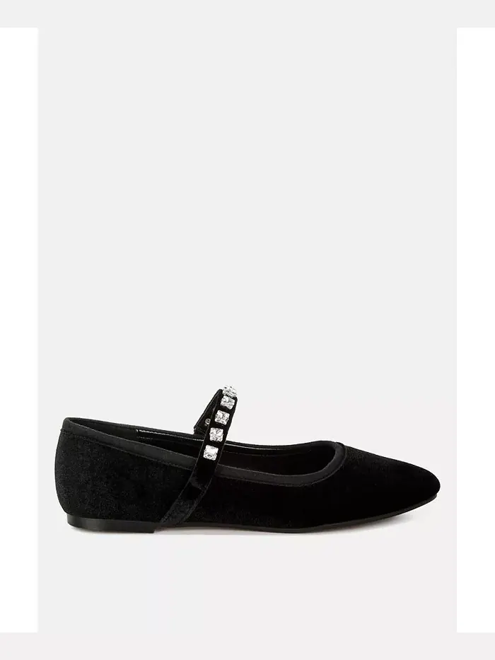 Туфли Aralia Velvet Mary Jane Ballerinas Rag & Co — изображение 1 из 3, черный