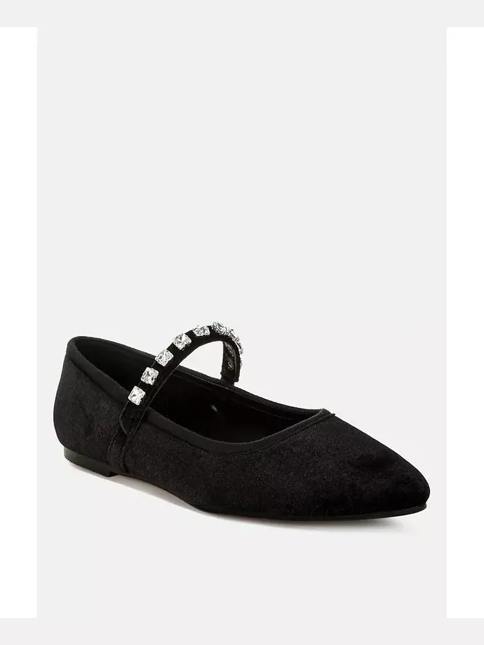 Туфли Aralia Velvet Mary Jane Ballerinas Rag & Co — изображение 2 из 3, черный
