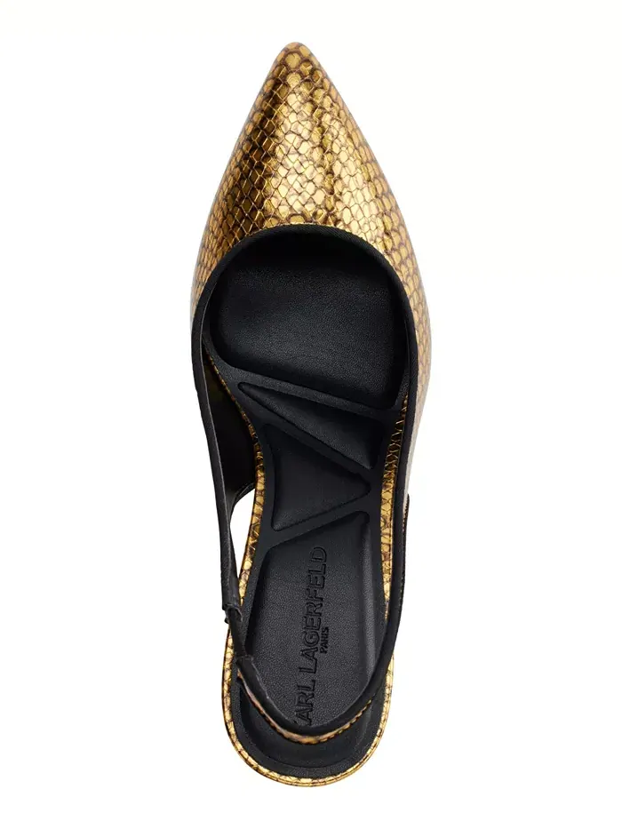 Женские туфли-лодочки Rosalyn Slingback KARL LAGERFELD PARIS — изображение 4 из 5, золотистый черный