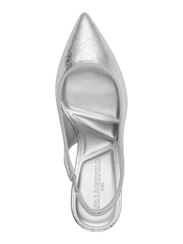 Женские туфли-лодочки Rosalyn Slingback KARL LAGERFELD PARIS — изображение 4 из 5, серебряный