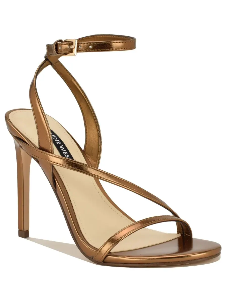 Женские босоножки Miorla на высоком каблуке с ремешками Nine West — изображение 1 из 5, темный золотистый