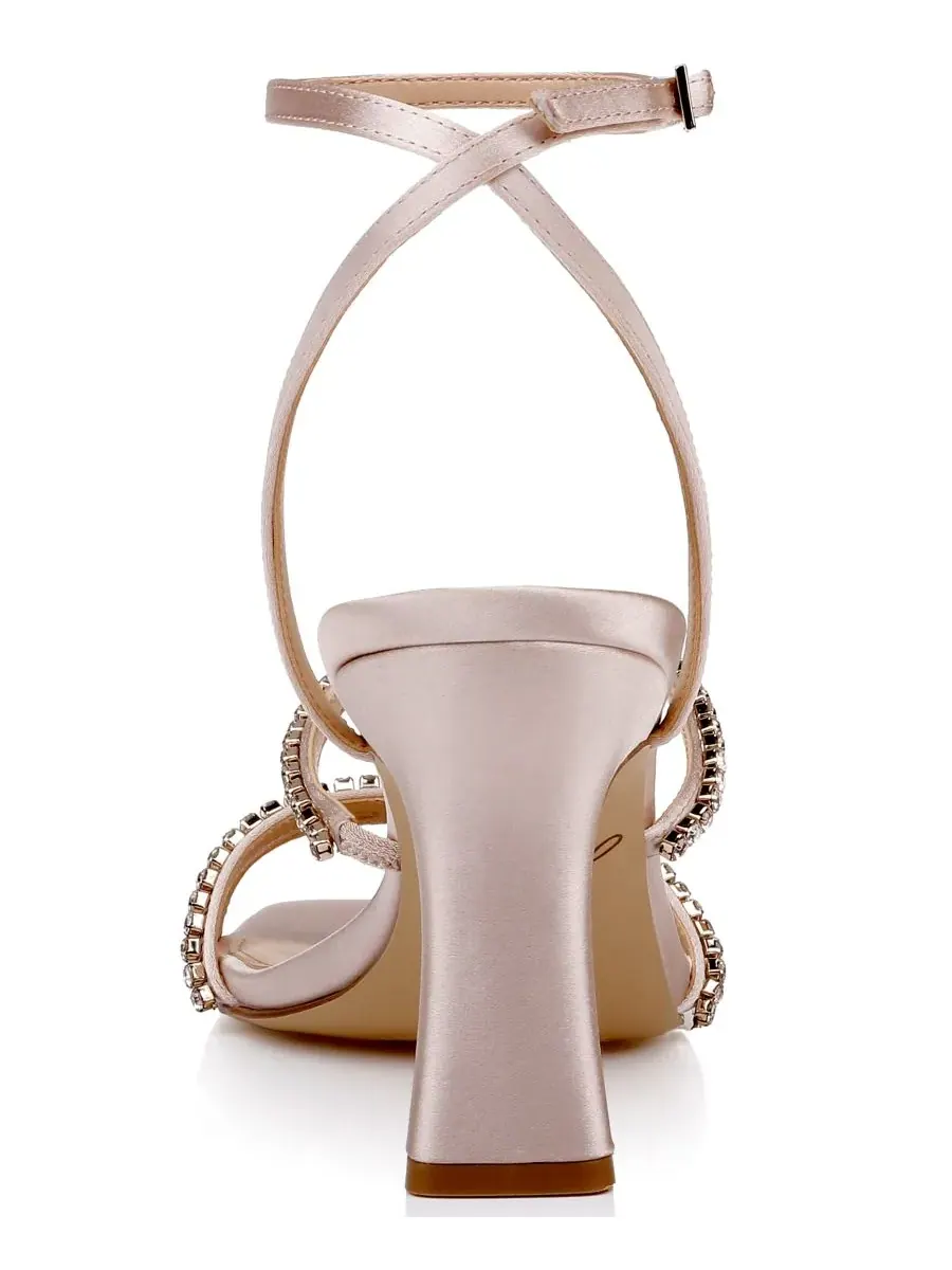 Женские сандалии Paulette с квадратным носком Jewel Badgley Mischka — изображение 3 из 5, шампань