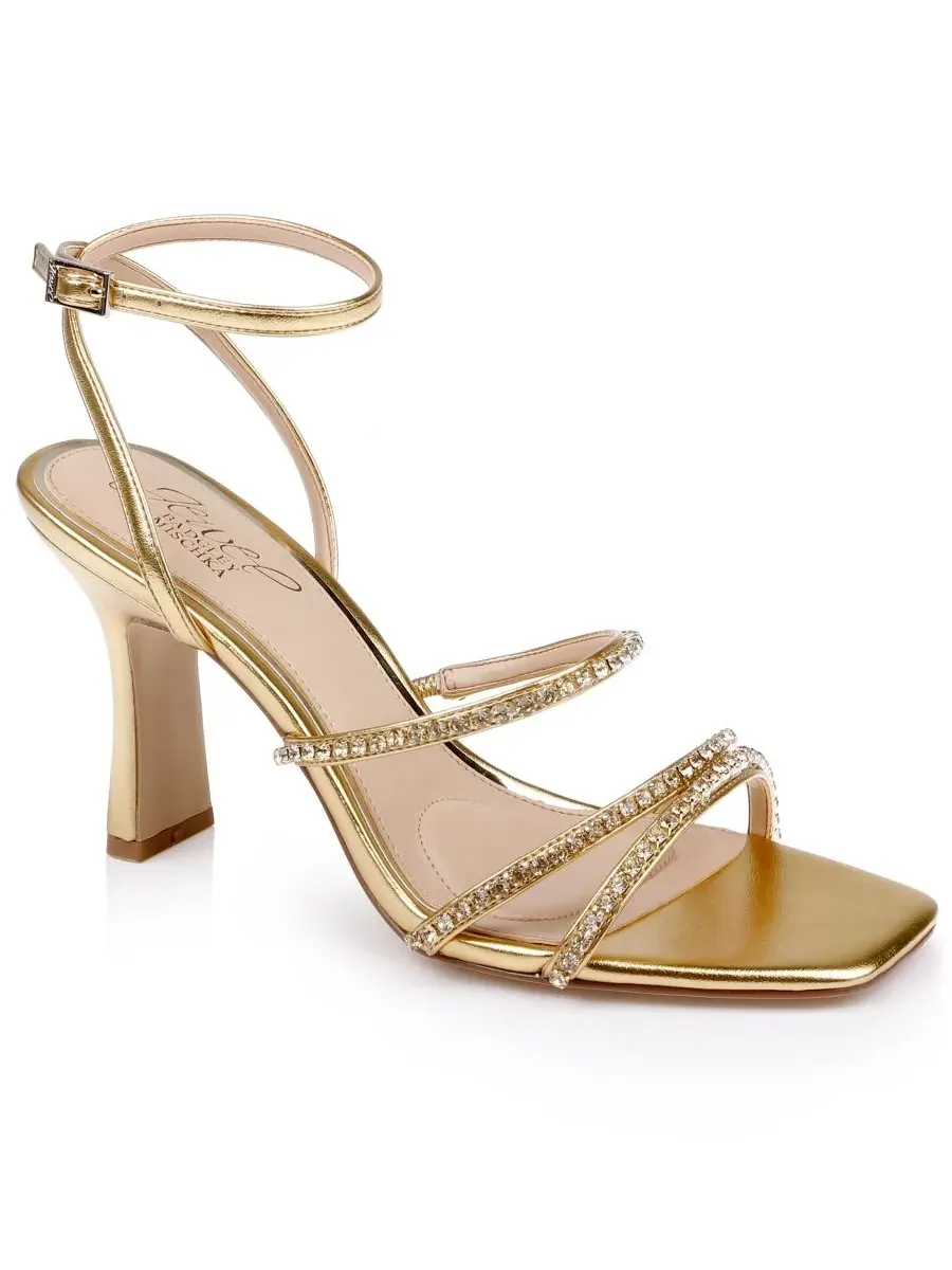 Женские сандалии Paulette с квадратным носком Jewel Badgley Mischka