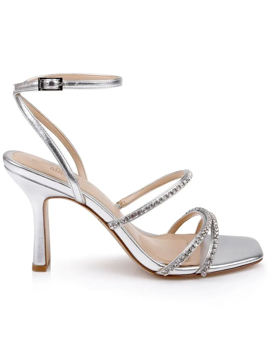 Женские сандалии Paulette с квадратным носком Jewel Badgley Mischka, серебро metallic — изображение 2 из 5
