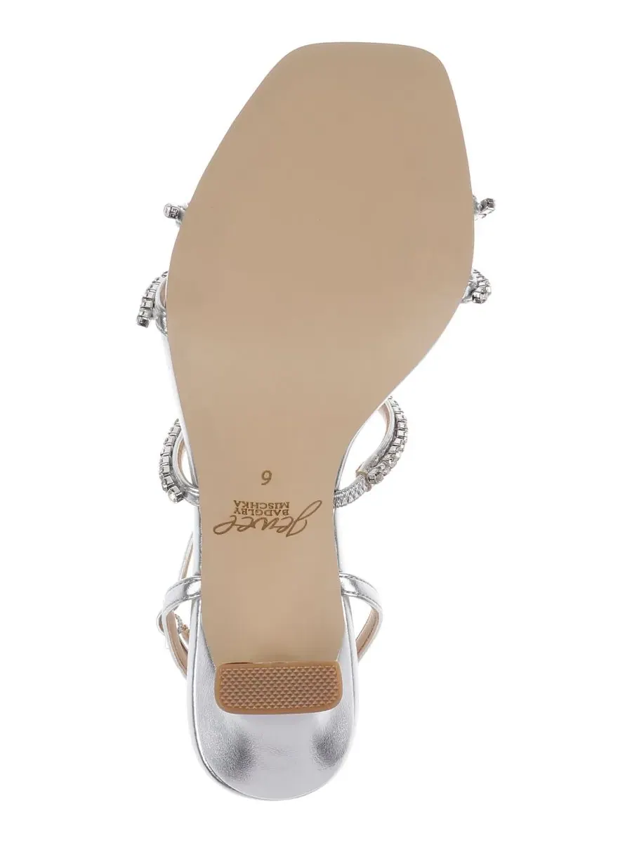 Женские сандалии Paulette с квадратным носком Jewel Badgley Mischka, серебро metallic — изображение 5 из 5
