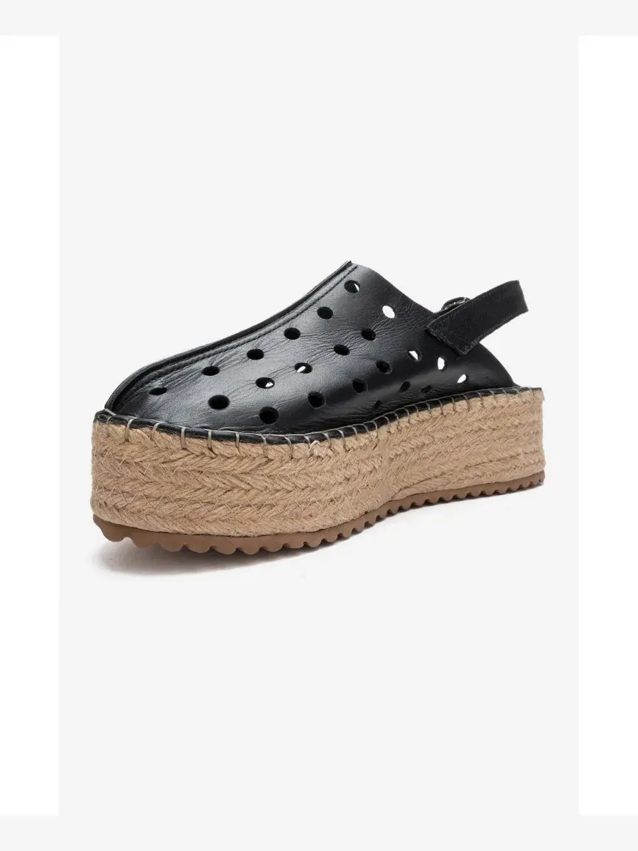 Женские кожаные сандалии на танкетке Fraga Forever & Always Shoes — изображение 4 из 5, черный