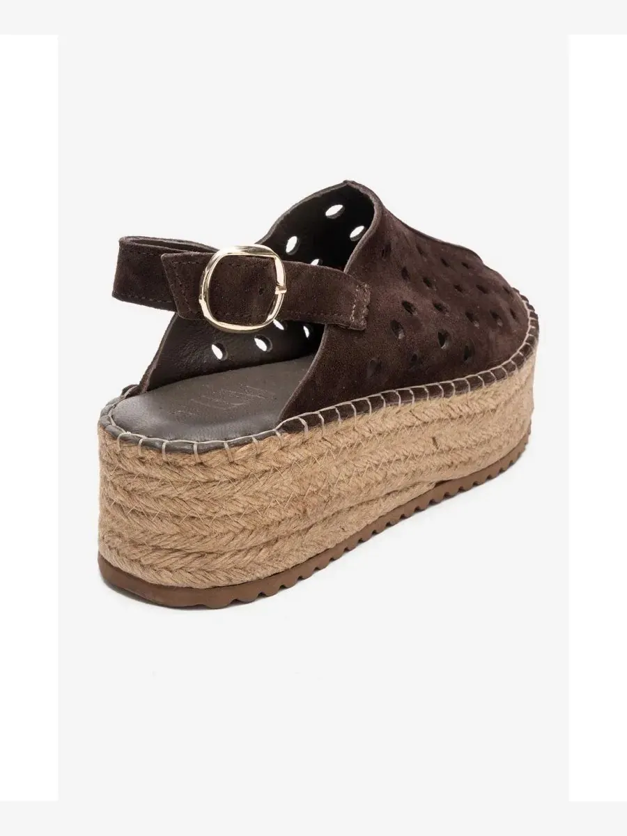 Женские кожаные сандалии на танкетке Fraga Forever & Always Shoes — изображение 4 из 5, коричневый