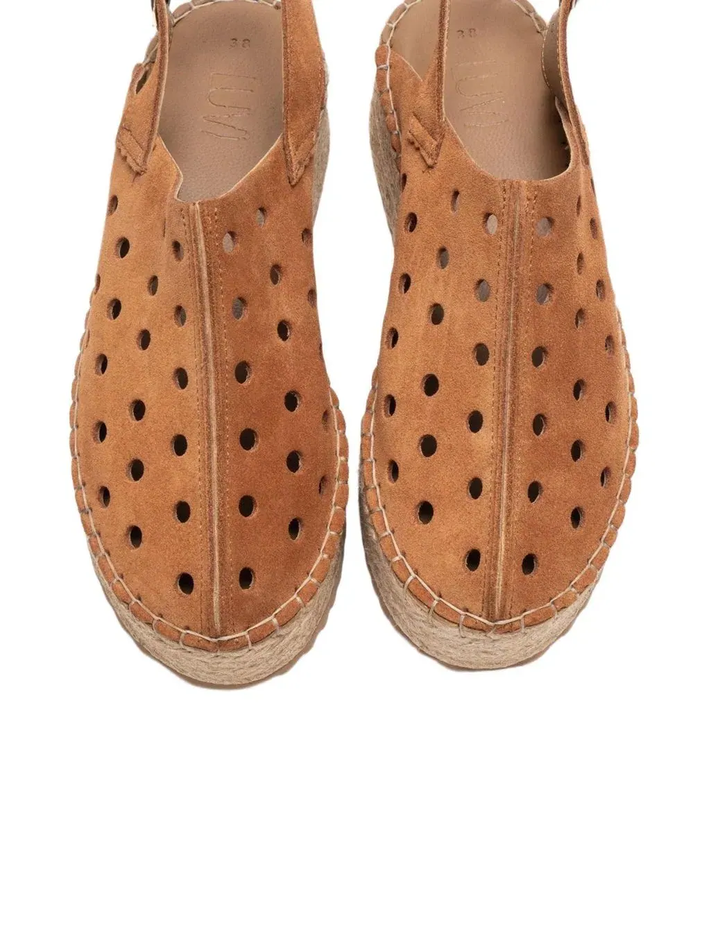 Женские кожаные сандалии на танкетке Fraga Forever & Always Shoes — изображение 2 из 5, коньячный